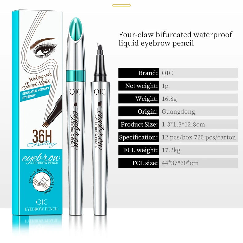 Veyraza 4-Tip Brow Pen – Natural Microblading Effect, Waterproof