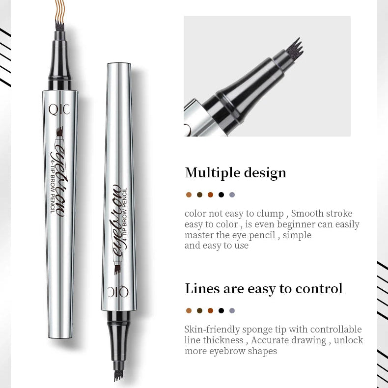 Veyraza 4-Tip Brow Pen – Natural Microblading Effect, Waterproof